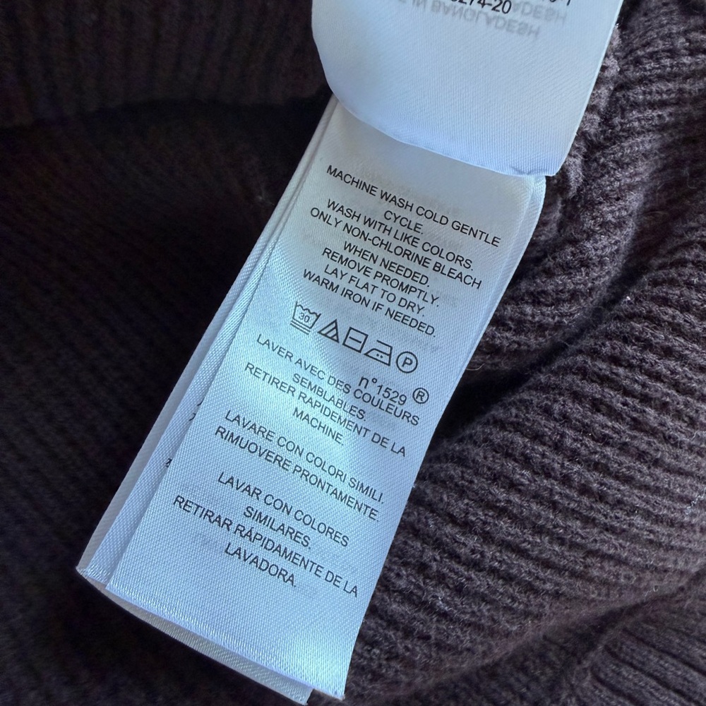 Lauren Ralph Lauren Brown Waffle Knit Cowl Neck Cozy Luxe Sweater L - Picture 6 of 7